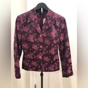 521. Vintage Martina Floral Blazer- Burgundy